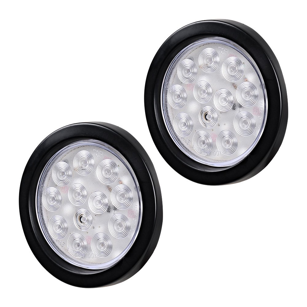 12 LED Round Lights Astra Depot 12 LED Reverse Lights - 2 Pack Clear ...