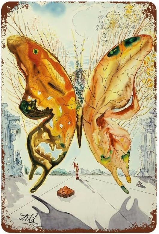 Retro Metal Tin Sign Famous Art Venus Butterfly (1952) Poster Wall Decor for bar cafekitchen, bathroom, etc Personalized home decoration (12x18inch)
