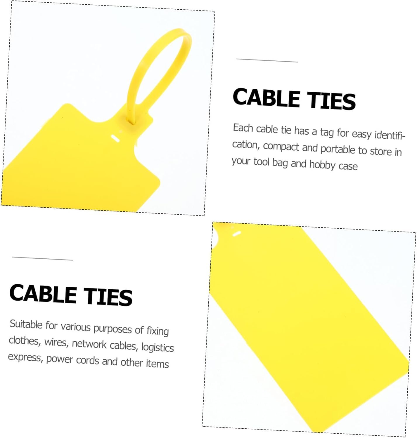 100pcs Yellow Plastic Shipping Labels Tags with Wire, 5.8x100mm Cable and Luggage Labeling Tags for Industrial Packaging and Shipping Use