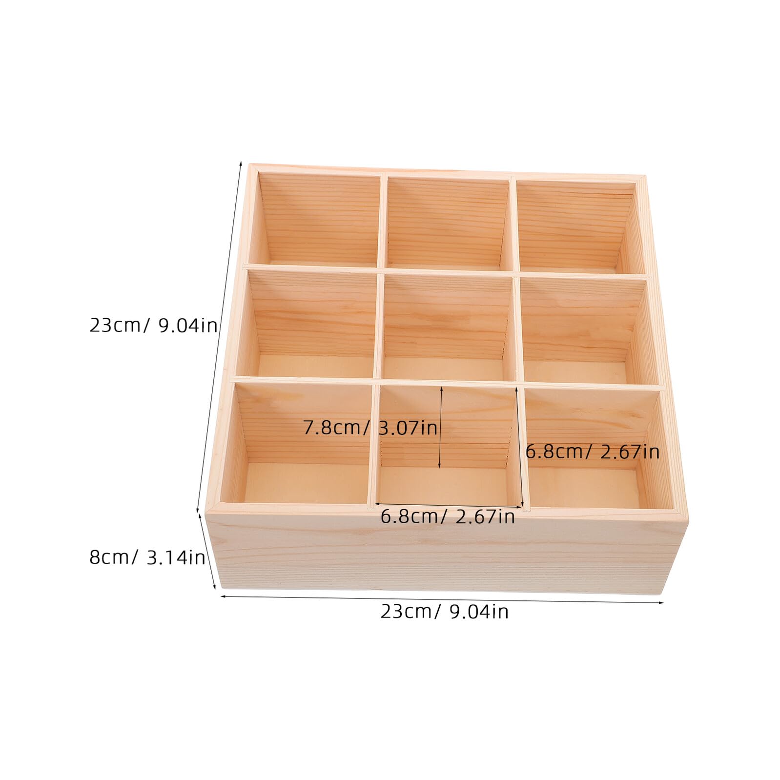 Organizzatore per Cassetti in Legno 9 Scomparti, Divisori Regolabili, Design Salvaspazio per Cucina e Artigianato