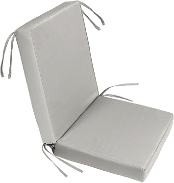 Cushion Source 22" x 22.5" x 3" Sunbrella Chair Seat & Back Cushion Set | Joined/Pinched | Indoor/Outdoor Sunbrella Canvas Granite