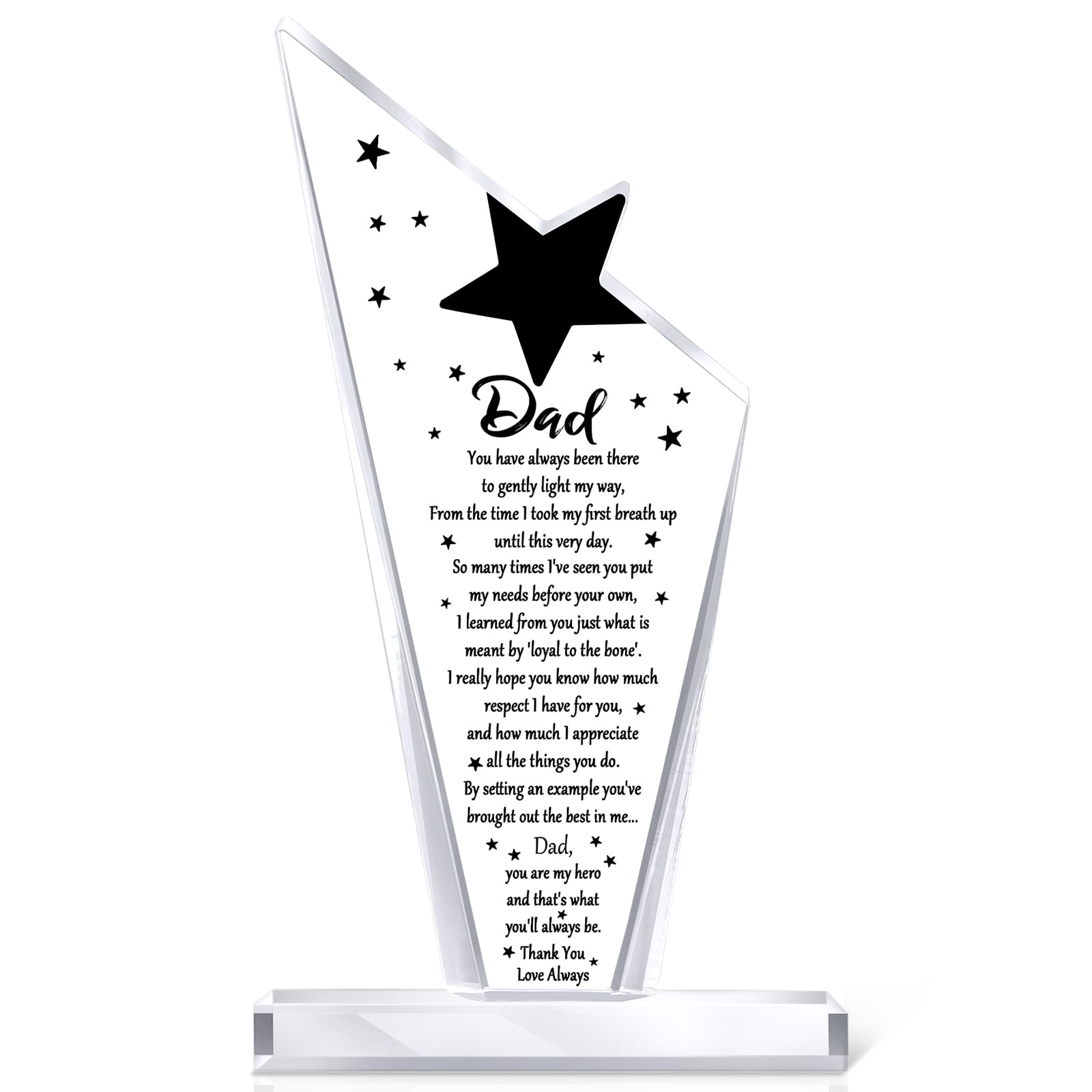 Yookeer Dad Gift Acrylic Father Appreciation Plaque Blessed Wish Papa Birthday Table Centerpiece from Son Daughter Wife for 50th 60th 70th 80th