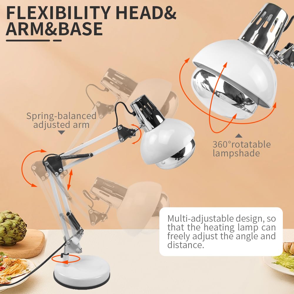 DUEBEL Speisenwärmer Elektrisch Lampe – Warmhaltelampen für Speisen, Perfekte Gastro Wärmelampe für Buffet & Catering | Ideal für Restaurants, Feste & Imbissstände
