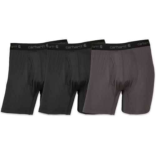 Carhartt Men's Stretch Synthetic Blend 5” Boxer Brief 3 Pack