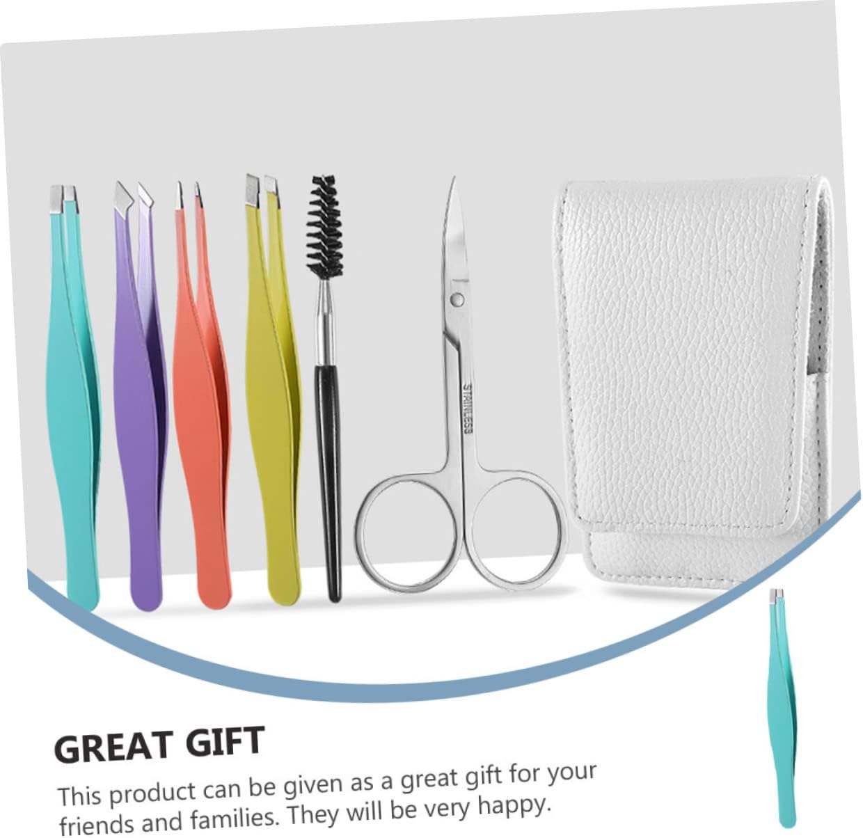 CALLARON Eyebrow Grooming Kit Eyebrow Scissor Clips Brow Shaper Trimmer Tweezers Makeup Tool for Women Men