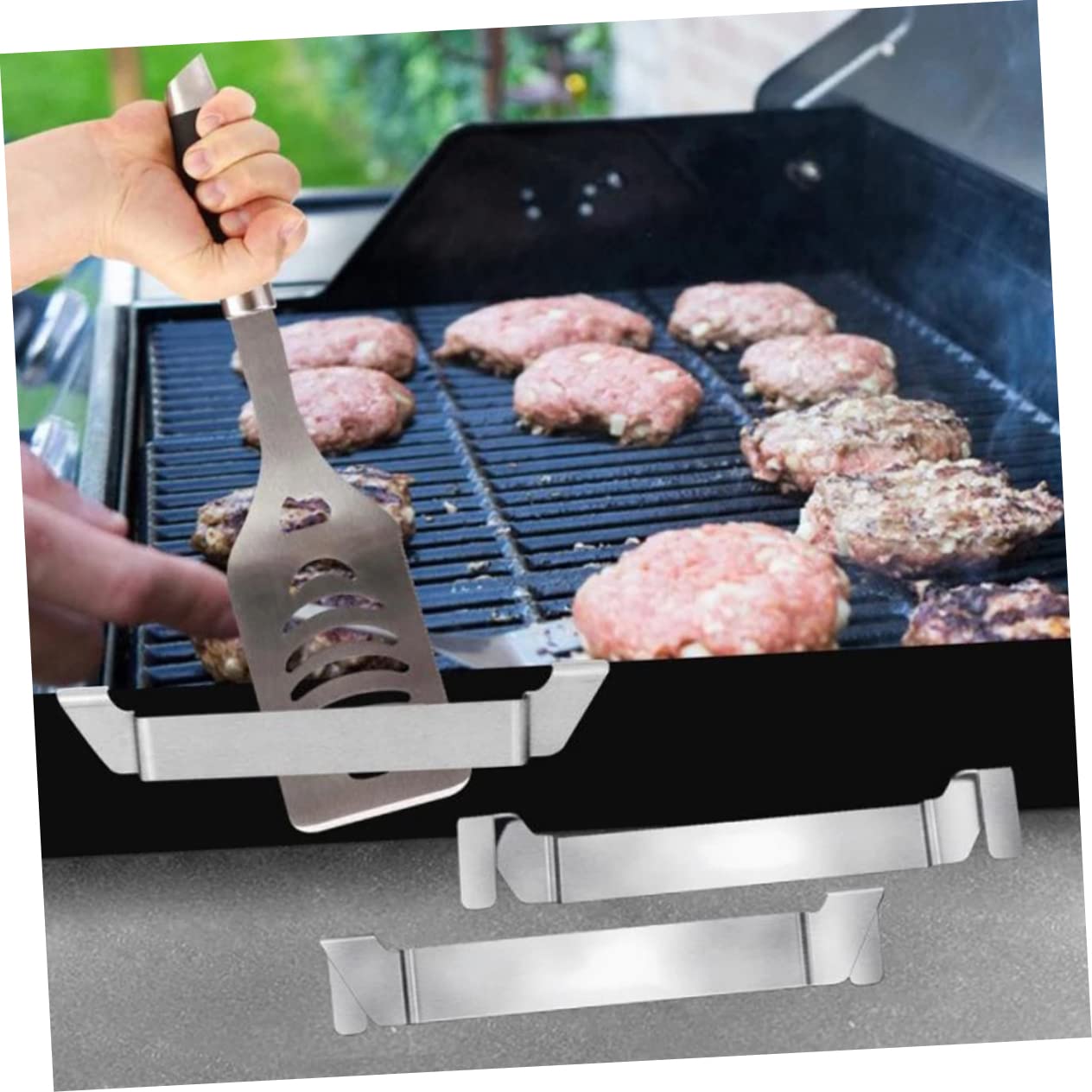 5 Pezzi Spatole da Barbecue Inossidabile Accessorio per Design Aggiornato con Ganci