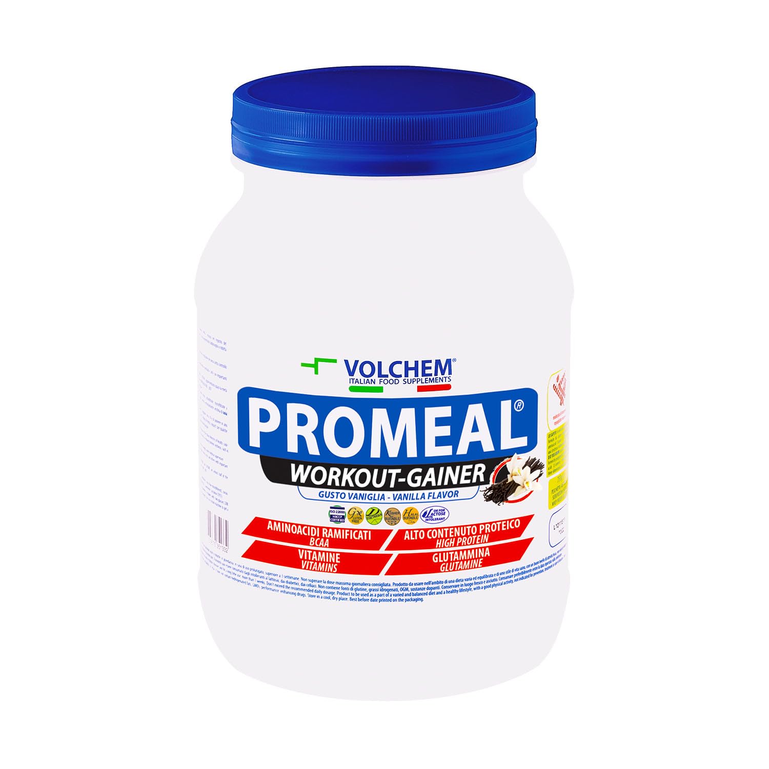 Volchem Promeal, Integratore Alimentare Energetico Workout-Gainer, con Aminoacidi e Vitamine, Senza Grassi Idrogenati, Additivi e Dolcificanti (1400 g, Vaniglia)
