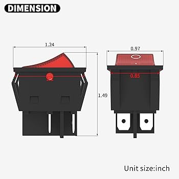 トランプ KK.DD DaierTek DPST KCD4 Rocker Switch 40A 12V DC 4 Pin 2 Position