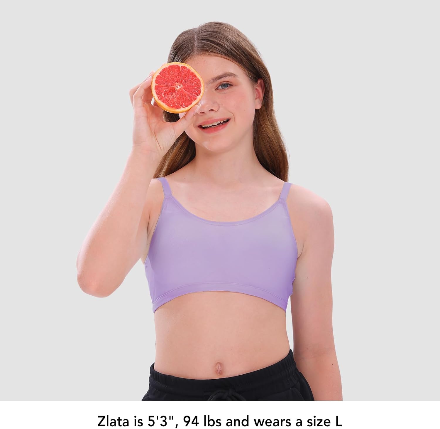 SALIA GIRL Sport Cami Bras Cotton for Teens Girls Training Bras 10-16 with Adjustable Straps Fixed Pads - Image 2