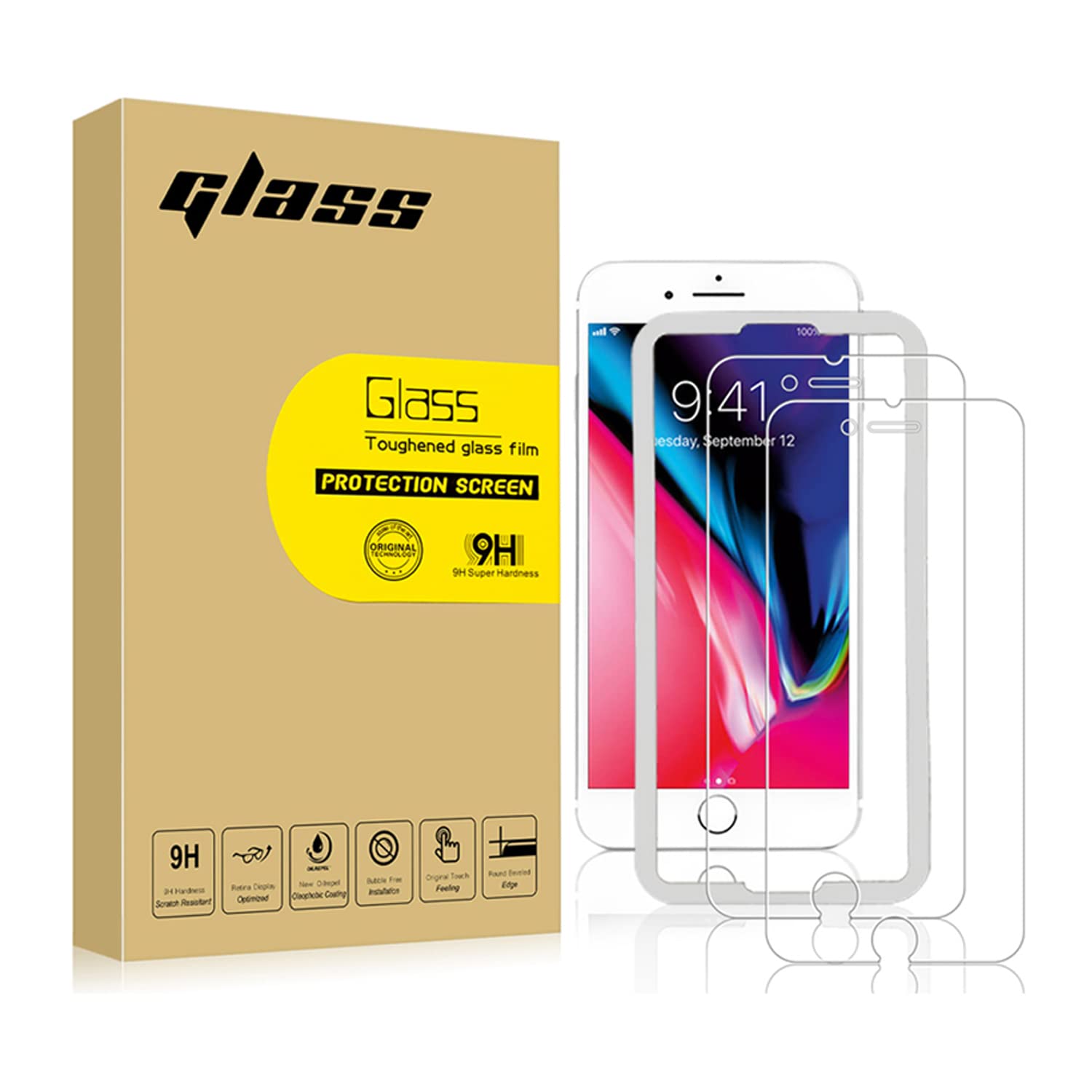 Amazon | 【フィルム 2枚セット ガイド枠付き】 iPhone SE (第2世代 
