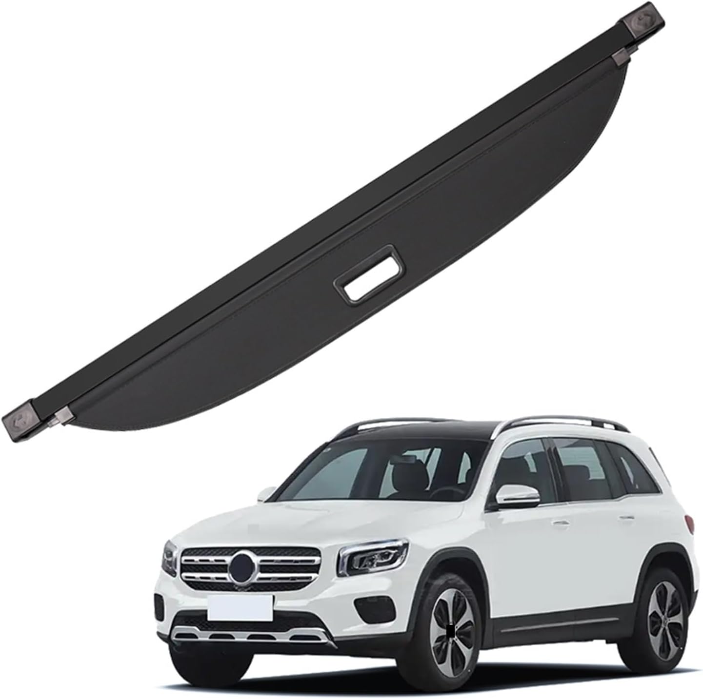 for Benz GLB 2020-2025 Retractable Trunk Cargo Cover Parcel Rack Rear Shade GLB 2025 Auto Accessories(Carbon Fiber)