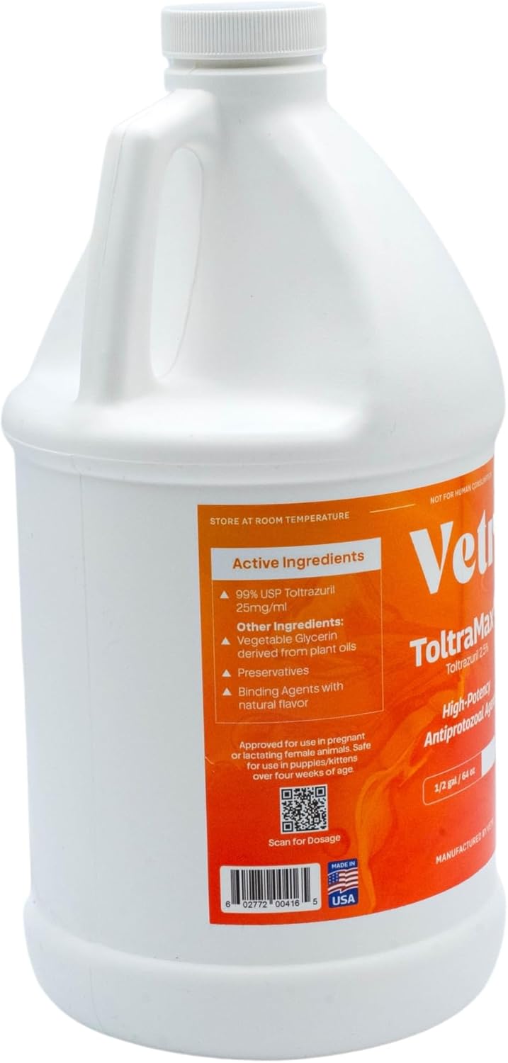 Toltrazuril 2.5% for Horses, Dogs, Cats, 1/2 Gallon, For Non-food chain animals, Peanut Butter