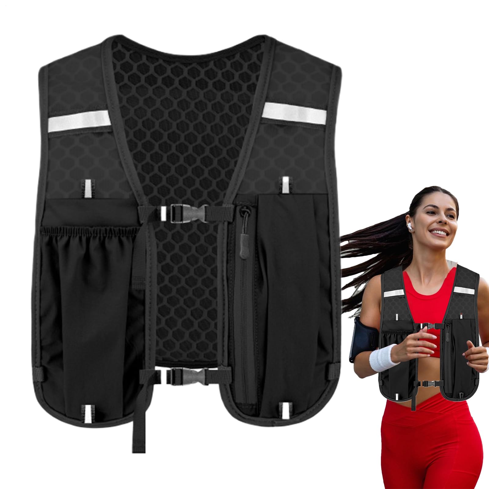 Gilet de course à pied | Sac d'hydratation léger et stable pour femme, pour randonnée, marathon, course, cyclisme, camping
