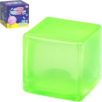 1.37 in Squeeze Cube Stress Ball,Cube Toys Square Squeeze Ball ToysGreen