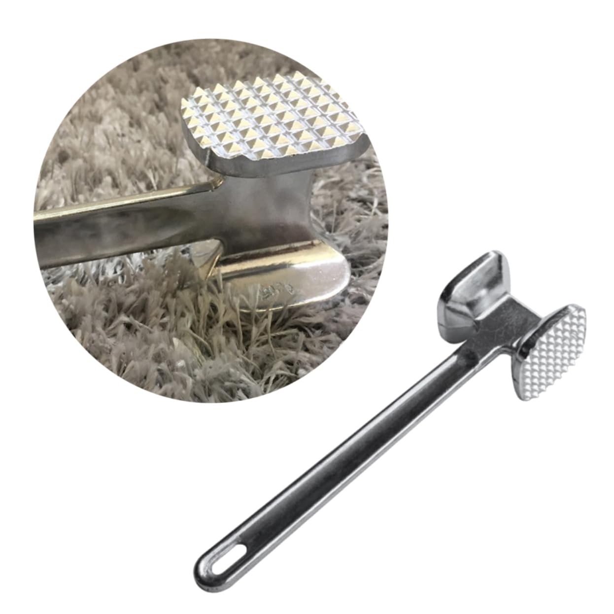 Ciieeo Steak Hammer Chicken Tenderizer Kitchen Hammers Hand Meat Hammer Meat Tenderizing Tool Kitchen Meat Mallet Double Sided Meat Hammer Dual Side Meat Hammer Meat Smasher Tool Silver