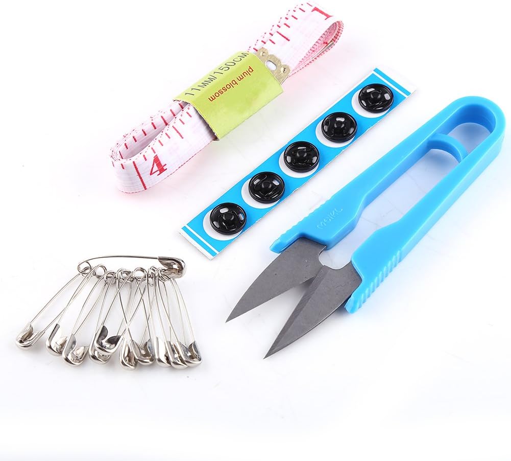 Sewing Kit Tool Box-10pcs/box Large Sewing Box Threader Needle Tape Measure Scissor Thimble Kit Tool for Kids, Adults, Travel, Family Repair(Red)