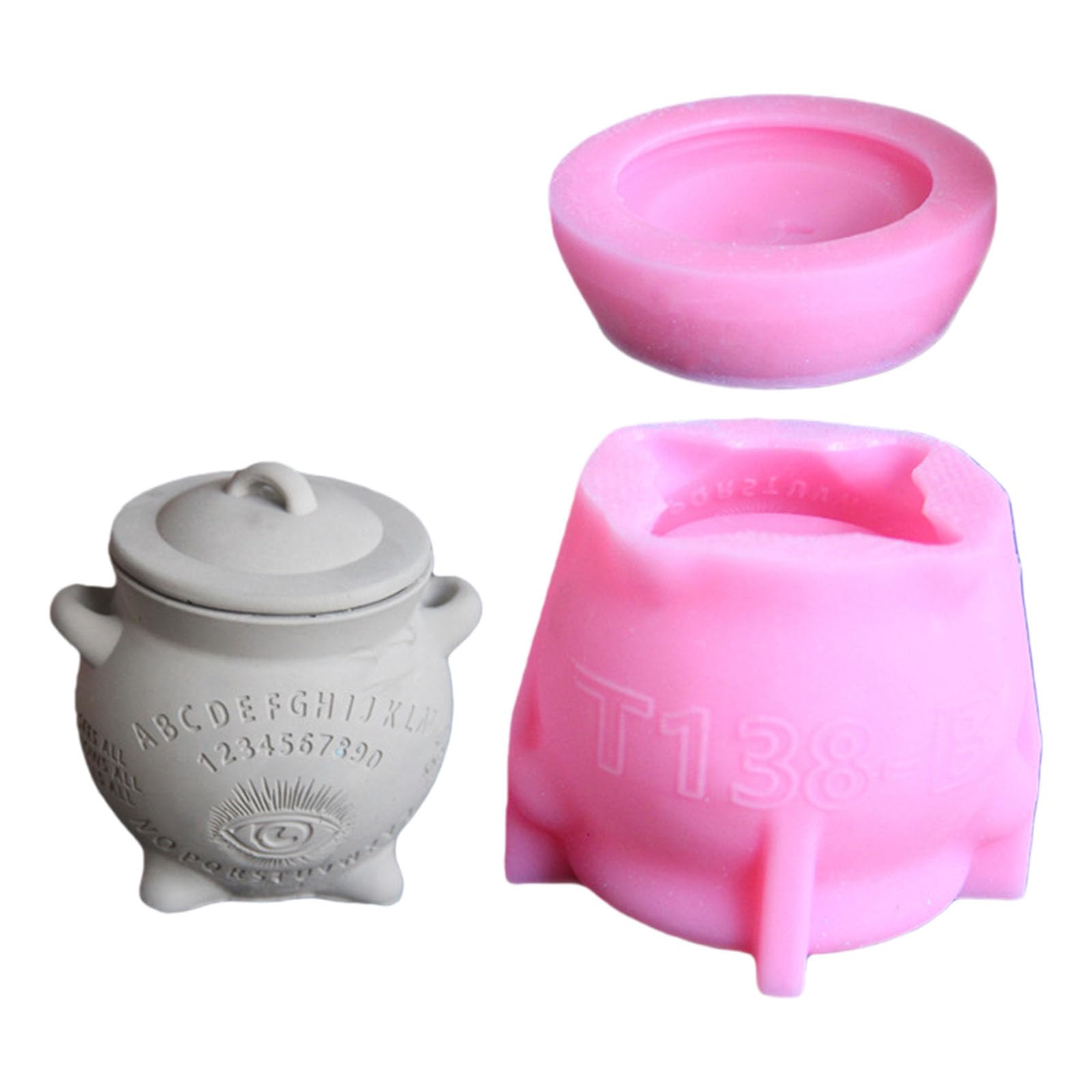 HZBB Witch Themed Resin Jar Molds with Lid Multipurpose Silicone for Cup Jewelry Case Holiday Decoration Silicone Molds with Lid