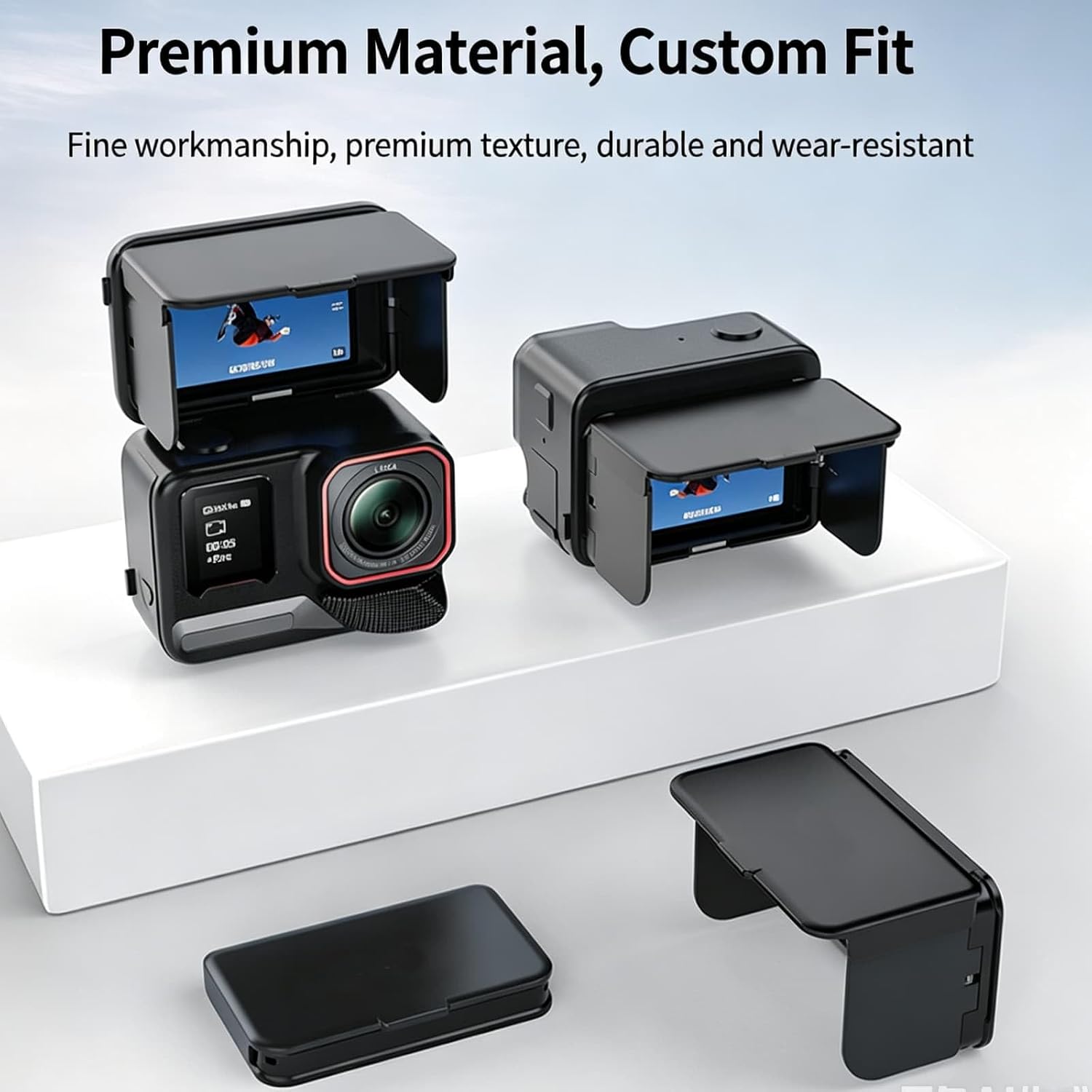 Screen Sun Hood for DJI Osmo Action 6/Action 5 Pro/Action 4/3, for Insta360 Ace Pro 2, Foldable Magnetic Anti-Glare Viewfinder Cover with 20g Ultra-Light Design image 5