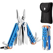 15-in-1 Multitool Pliers, Blue, Stainless Steel | with Sheath