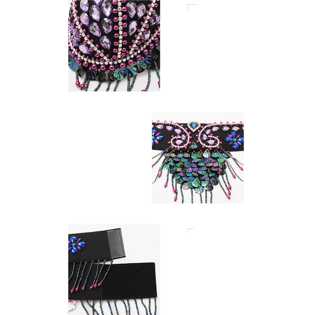 Damskie kostiumy tancerzowe Karnawał profesjonalny Wydajność Taniec Odzież Masquerade Dance Top Top Bra i Taniec brzucha Belt 2-częściowy Zestaw