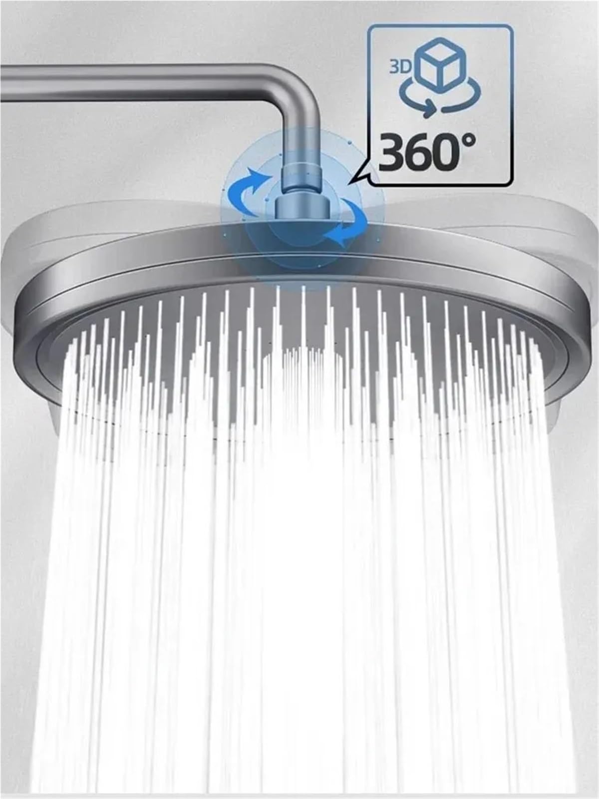 Ducha de Techo Grande Cabezal de Ducha de Lluvia de Gran caudal y Alta presión, Redondo, de 230 mm, con rociador Superior, Accesorios de baño(Black)
