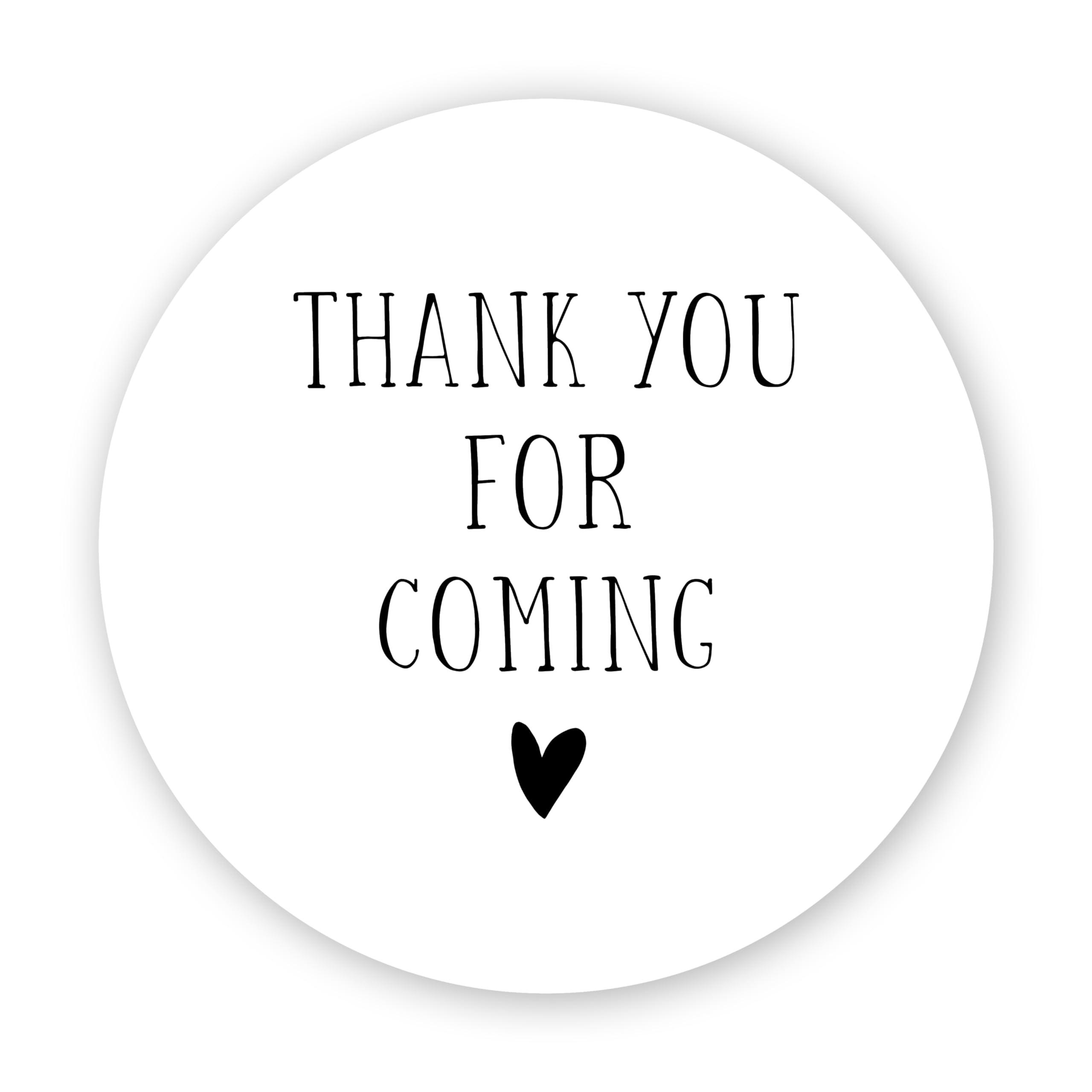 Manta Makes Thank You for Coming to My Party Stickers for Party Bags, 35 x 37mm Round Thank You Stickers for Party Bags, Thank You for Coming to My Party Bag Stickers Sheet (Heart)