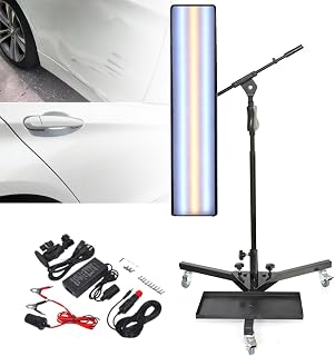 Adjustable LED Dent Detection Light - 6 Colors, Paintless Dent Repair Tool with Bracket, Auto Body Shop Dent Removal Solution, Stripe Line Board for Accurate Repairs