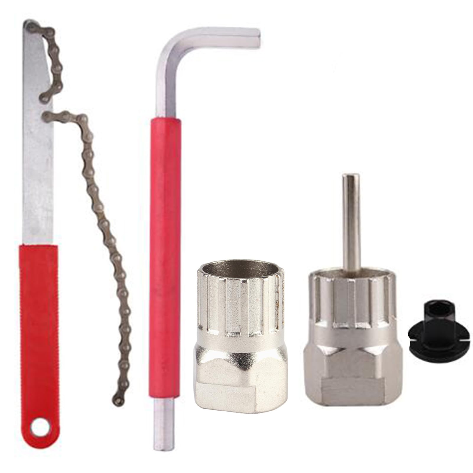 Bike Cassette Removal Tool with Chain whip and Auxiliary Wrench Bicycle Sprocket Removal Tools, Bicycle Cassette Lock Ring Removal Freewheel Remover Wrench Sprocket Remover (Flywheel Universal)