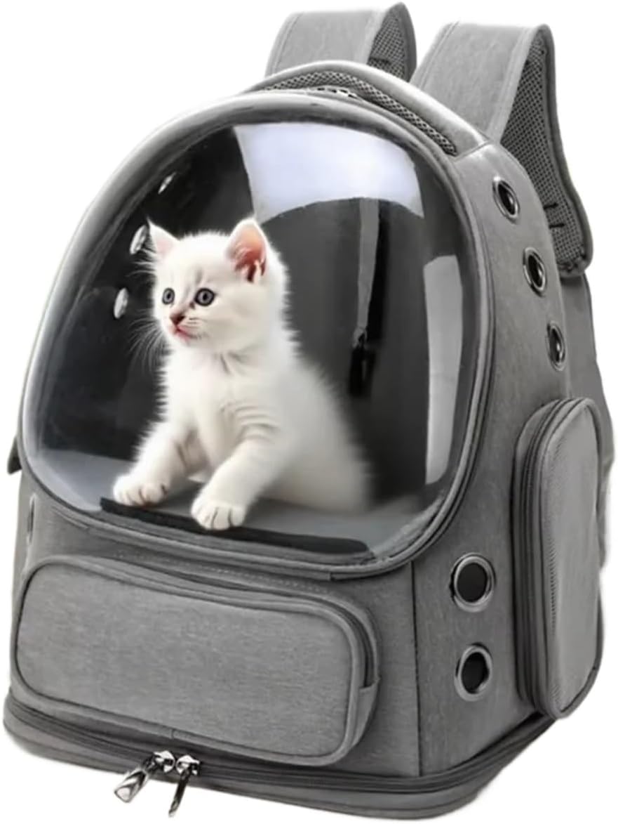 Transparent Foldable Pet Backpack, Travel Handheld Cat Harness Outdoor Pet Shoulder Bag, Portable Cat and Dog Harness(Green)