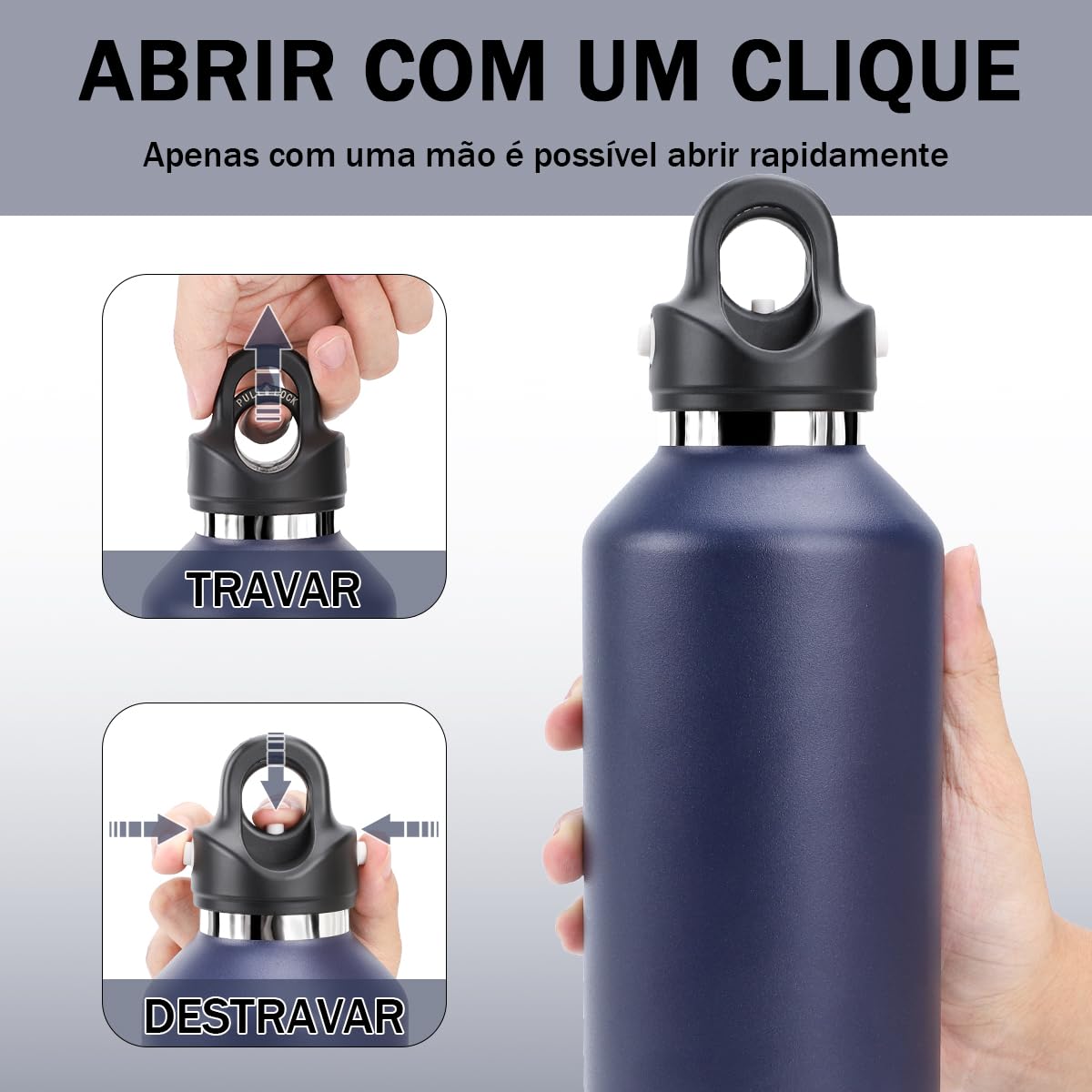 Revomax Garrafa Térmica Desportiva de Vácuo em Aço Inoxidável