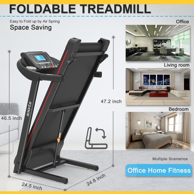 Caminadora plegable con inclinación para casa 250 lbs miniatura 3