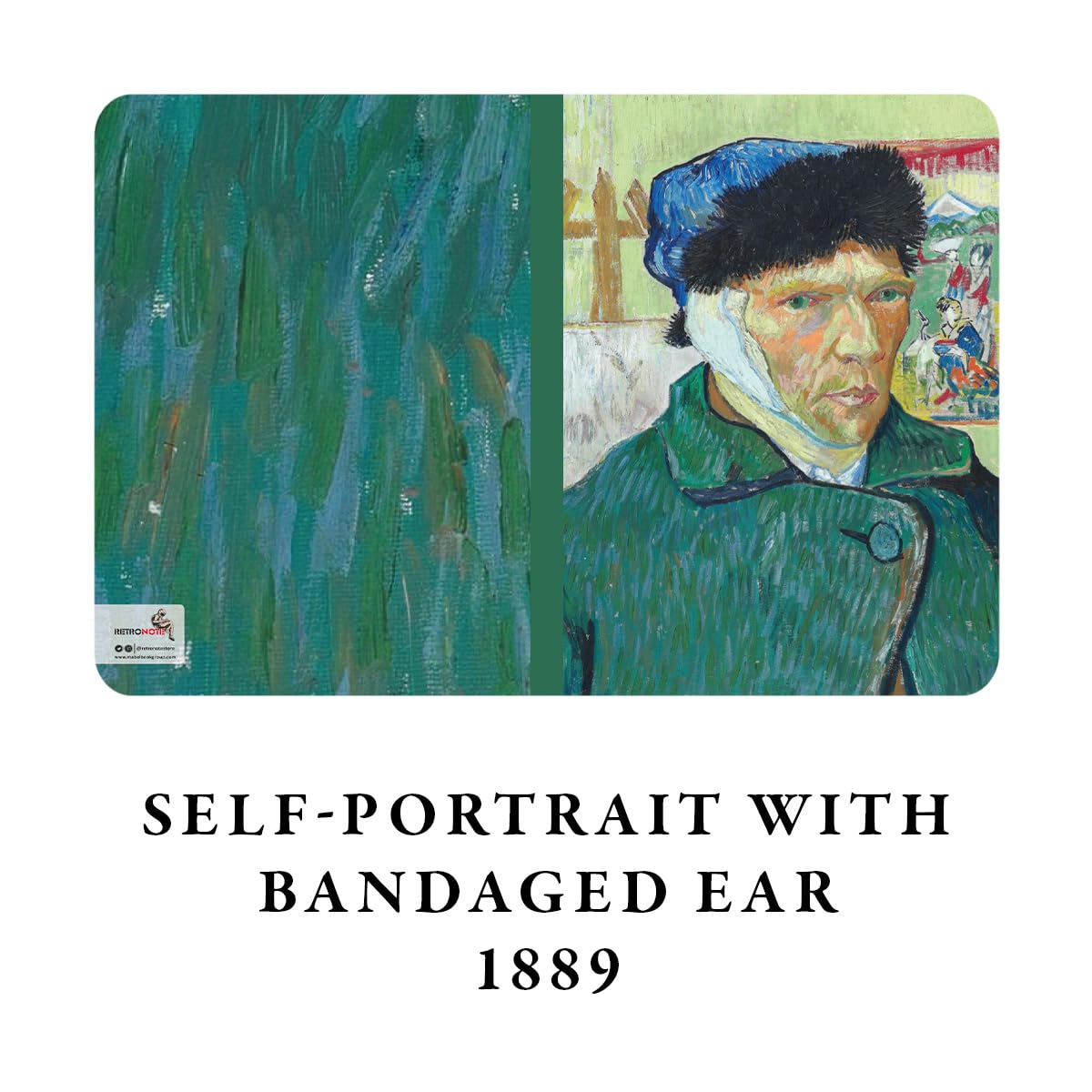 Retronote Van Gogh 4'lü Defter Seti 4, Self-portrait Series I, Çizgisiz, 64 Sayfa, 14x21cm