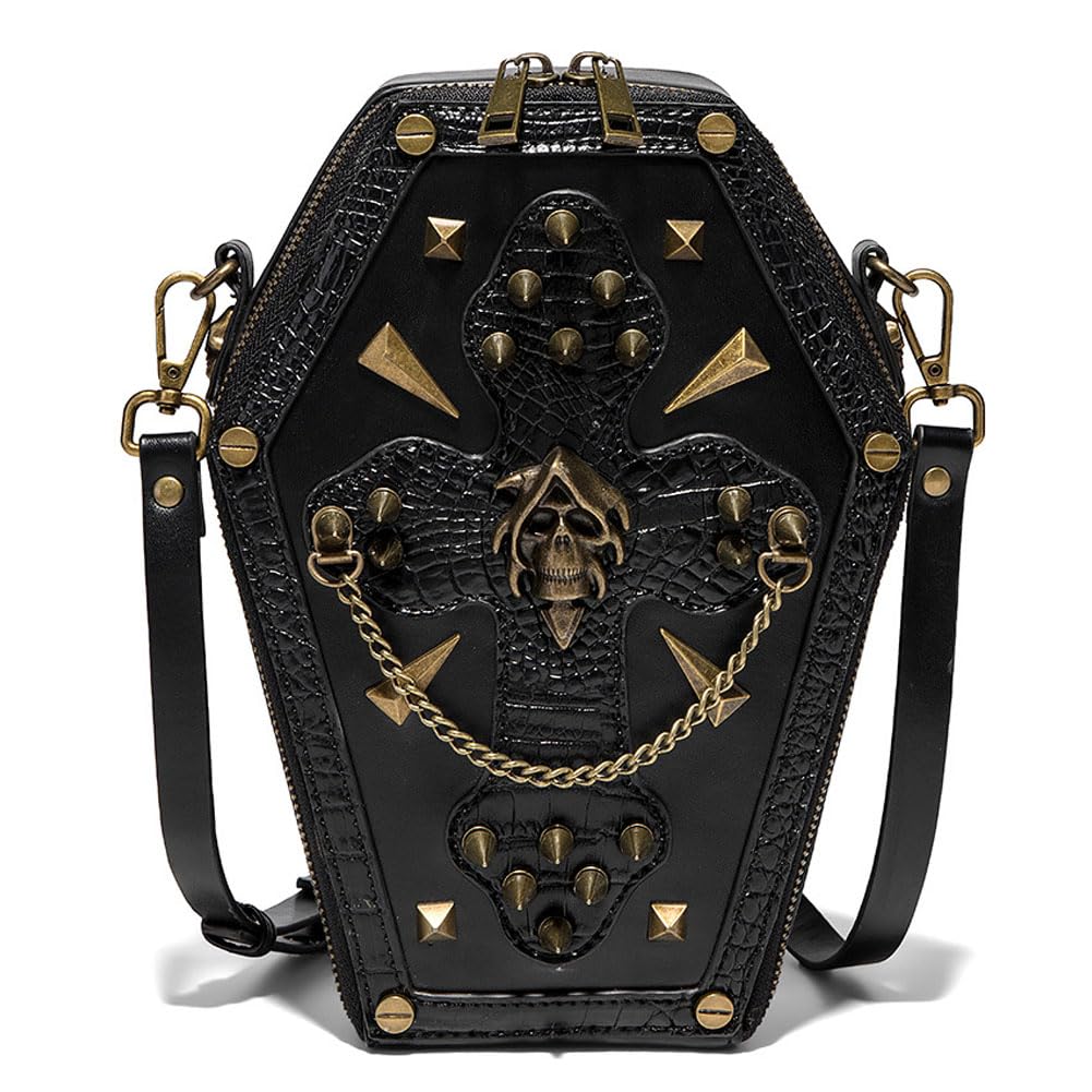 KOTORA Crossbody Bag Small Shoulder Purse Handbag Phone Bag Skull Gothic Festival Halloween Accessory Holiday Party Gift