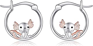 JERWLI Axolotl Earrings Sterling Silver 925 Axolotl Hoop Earrings Cute Earrings Axolotl Jewellery Gift For Women Female
