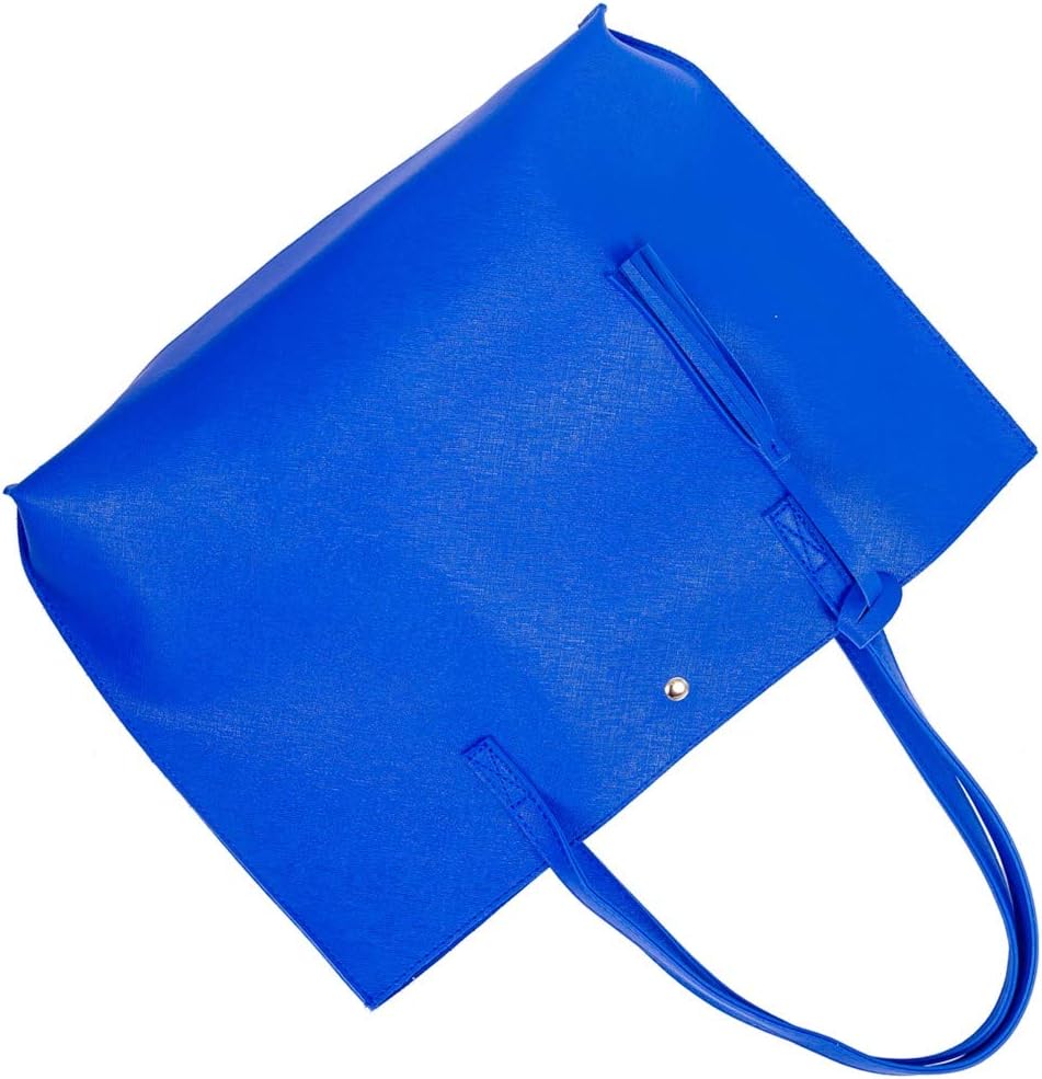 Women Tote Bags Top Handle Satchel Handbags PU Faux Leather Tote Bag with Tassel Shoulder Purse - Image 3