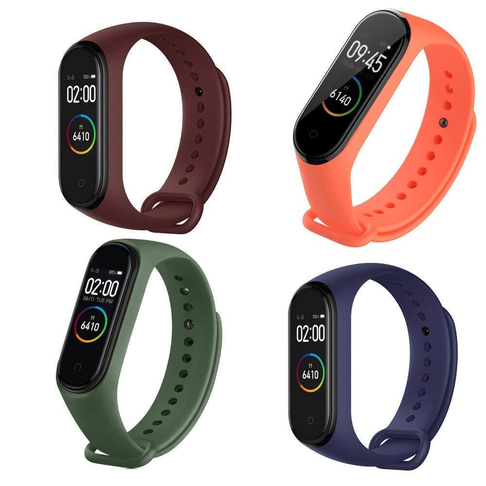 Waylon Band Compatible with Mi Band 3 / Mi Band 4 Wristband Silicone Strap (Combo, Pack of 4) (mi-Wine-Orange-Army-Navy) (B091NZVYK5) Amazon Price History, Amazon Price Tracker