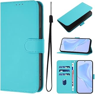TUUNKMUY Funda para Honor X6B/X6A 4G, a prueba de golpes, funda tipo cartera de piel con función atril, correa de muñeca, tarjetero, cierre magnético, protector para Honor X6B/X6A 4G, color azul lago