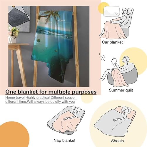 Miniatura 4 de Mantas estéticas océano, creativas, personalizadas, decoración de dormitorio, 30 pulgadas x 40 pulgadas