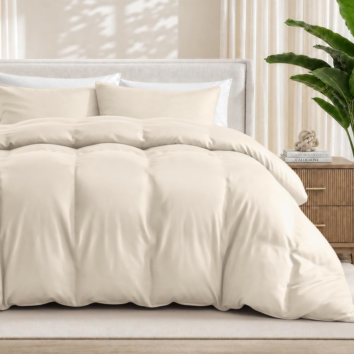 Photo 1 of Bare Home Cal King Duvet Cover Set, Sand