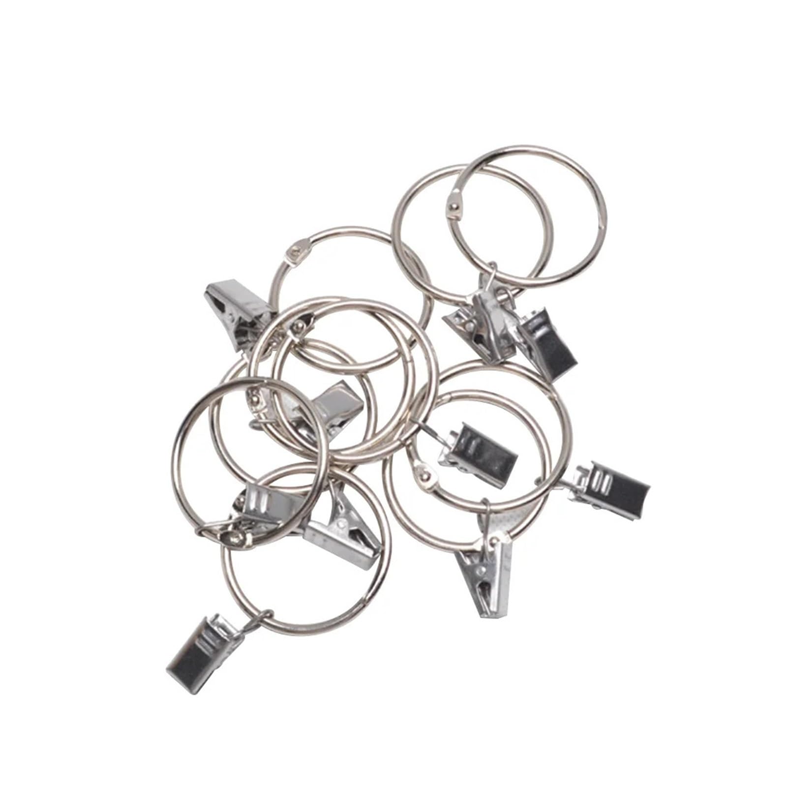 Anneaux de rideaux, Anneaux de rideau avec clips, 160 pièces, crochet suspension ouvert en acier inoxydable 38mm