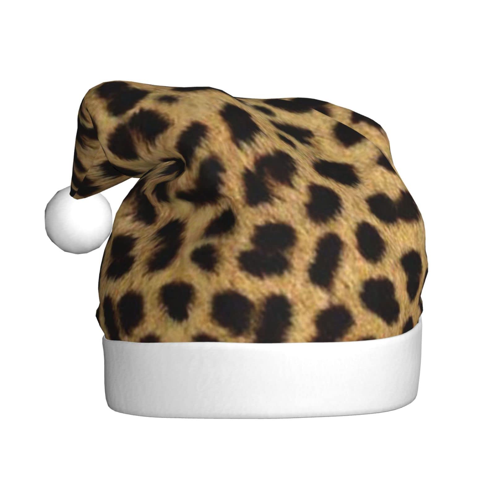 Béret femme hiver en laine fourrure synthétique imprimé léopard noir