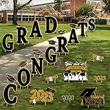 durony 27 Pieces 2023 Graduation Yard Signs Waterproof Congrats Grad Yard Signs Lawn Decorations Pla