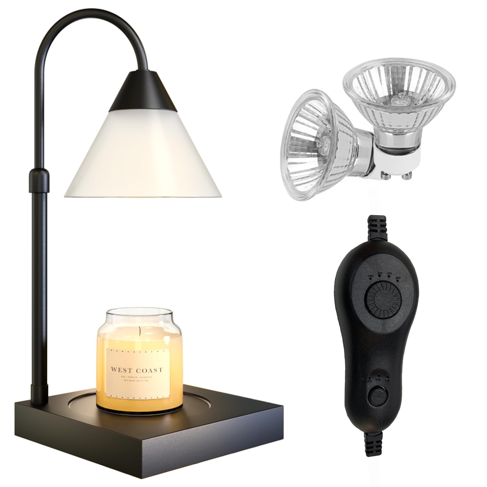Candle Warmer Lamp, Candle Lamp Warmer with Timer, Dimmable, Candle Warmers with 2 * 50W Bulbs for Home Decor, Gifts for Women, Home Scented Jar Candles Heater