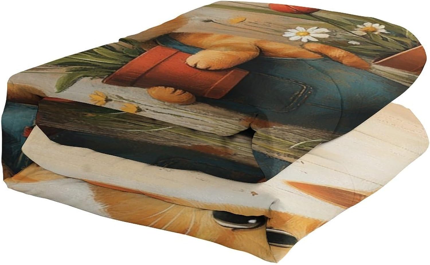 Cats in Garden Comforter Bedding Heavy Bed Blanket Soft Warm Fluffy All Seasons Only Quilt 155x220cm