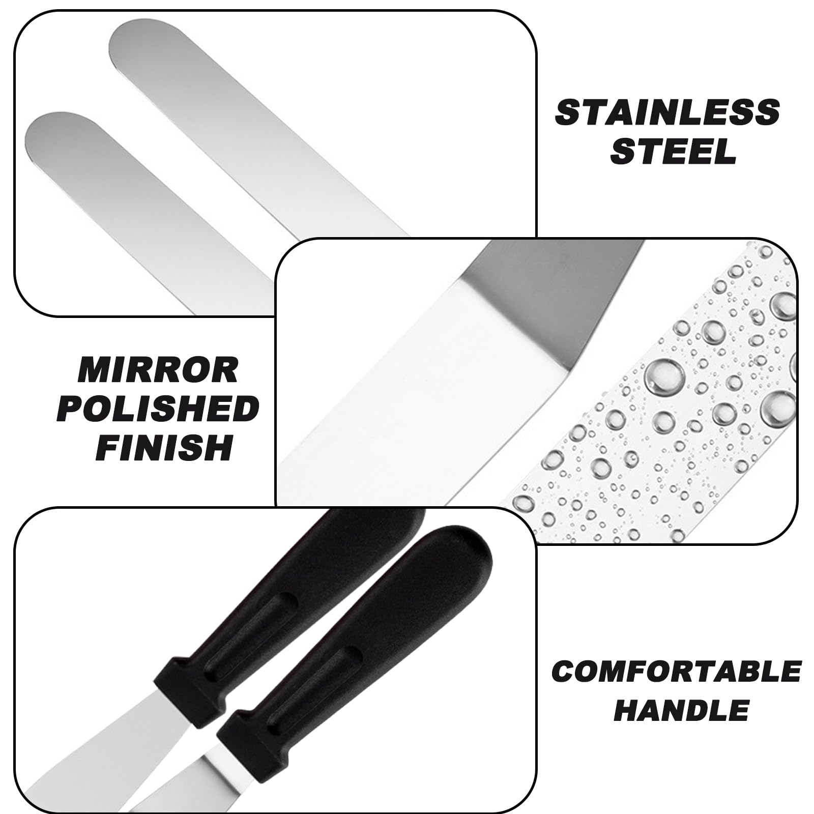 4 Spatole Per Dolci In Acciaio Inox - Spatole Pasticceria 6 E 8 Pollici Per Spalmare Crema E Glassa, Ideali Per Decorare Torte - Foto 6