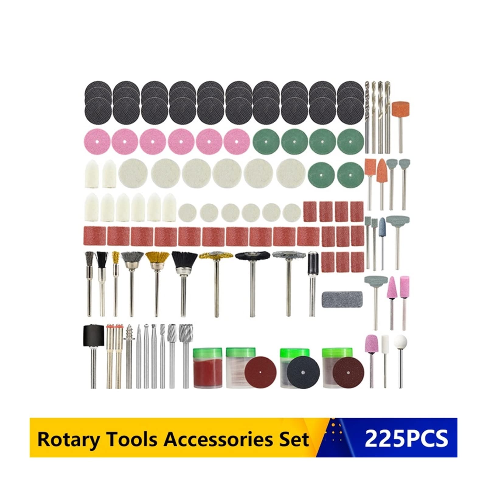 Bohrer Schleifzubehör Werkzeugset 225pcs Drehwerkzeug Zubehör Bit Set Schneiden Polieren Schleifwerkzeuge (Farbe: 225pcs Kunststoffbox)
