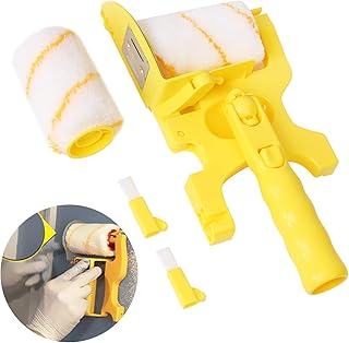 Paint Edger Roller Brush,Multifunctional Hand-held Clean-Cut Paint Edger Roller Brush Portable Tool Kit, Greatby Pole Mountable Paint Edger with Roller and Brush for Home Room Wall Ceiling Painting
