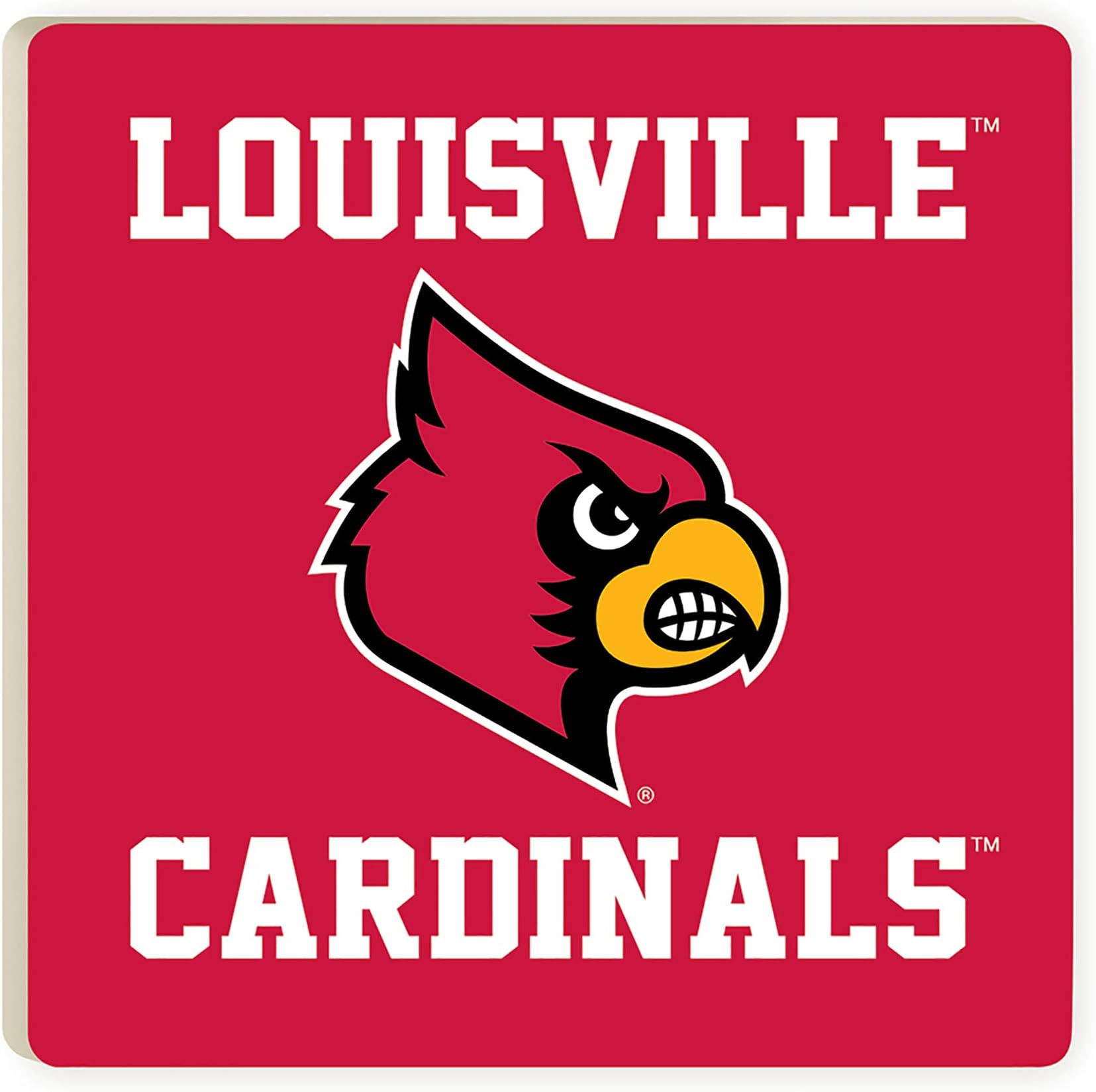 University of Louisville Cardinals Logo 4 x 4 Ceramic Coasters Pack of 4