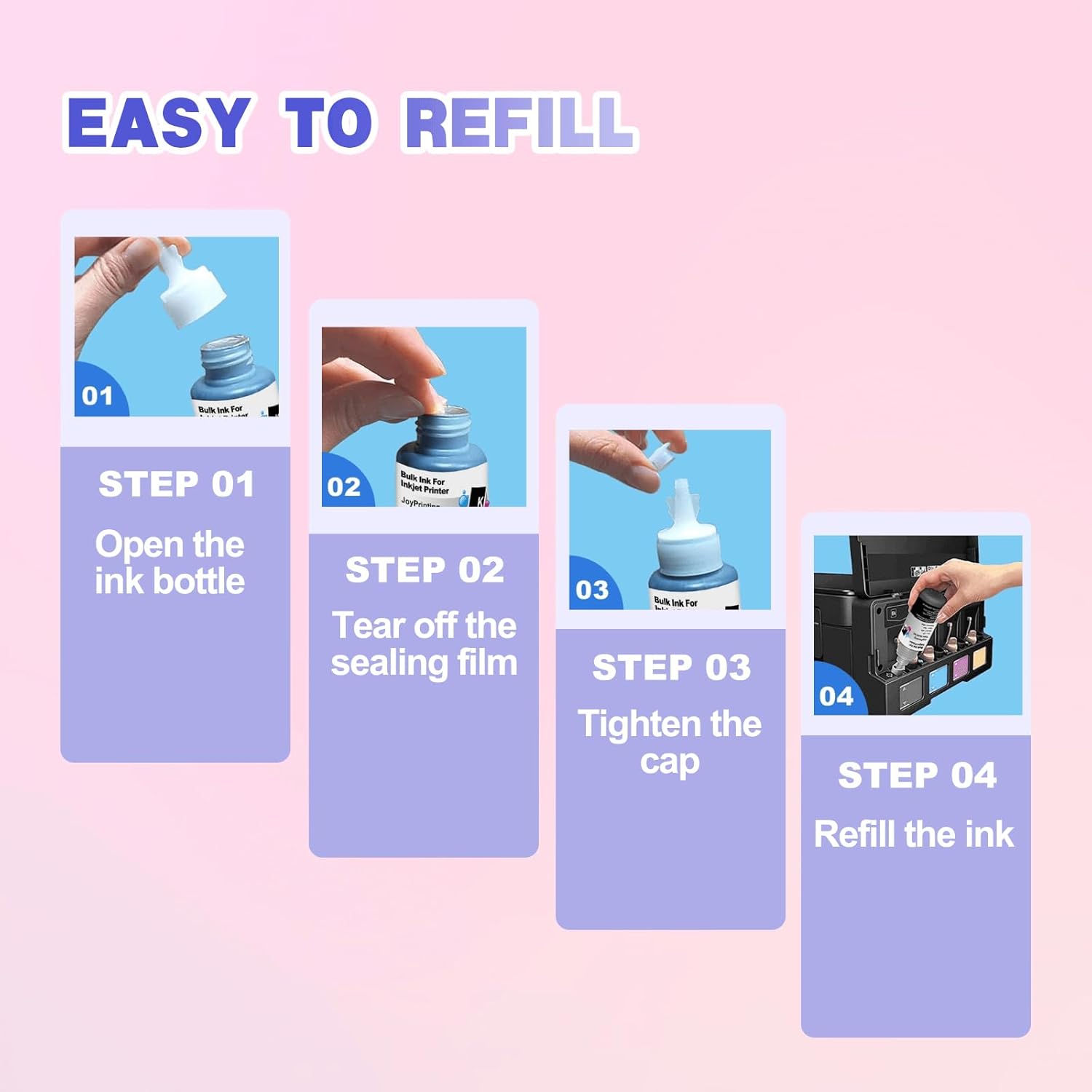 664 Ink Refill Bottles Replacement for T664 Ink Work for ET-2650 ET-2500 ET-2550 ET-2600 ET-4500 ET-3600 ET-16500 L100 L110 L120 L200 L210 L300 L350 L355 L550 L555 Printers (5 Pack)