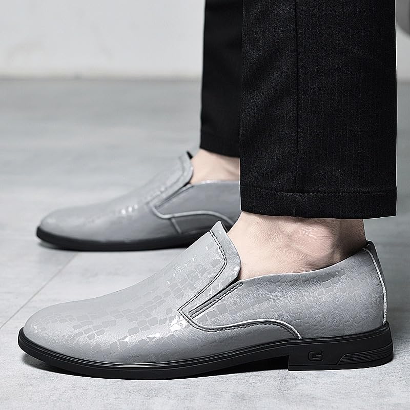 Oxford Shoes for Men's Office Slip Resistant Block Heel Anti-Slip Rubber Sole Shoe Breathable Slip-on Burnished Leather Business3